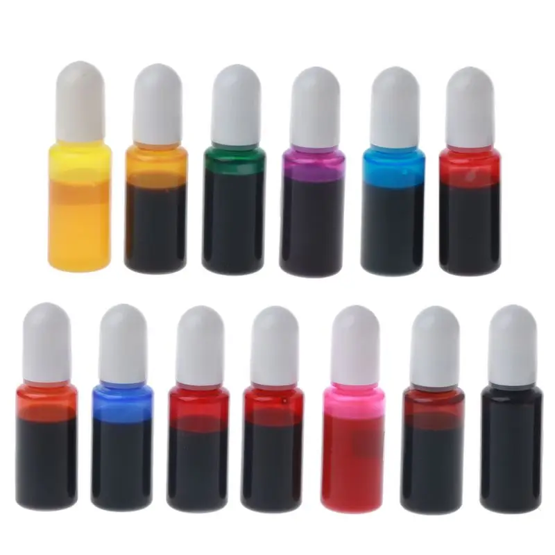 13 farben Alkohol Tinte Set Zeichnung Tinten Epoxy Harz Diffuse Flüssigkeit Pigment Epoxy Harz Malerei Farbstoff 10ml Jeder Kunst handwerk 06N