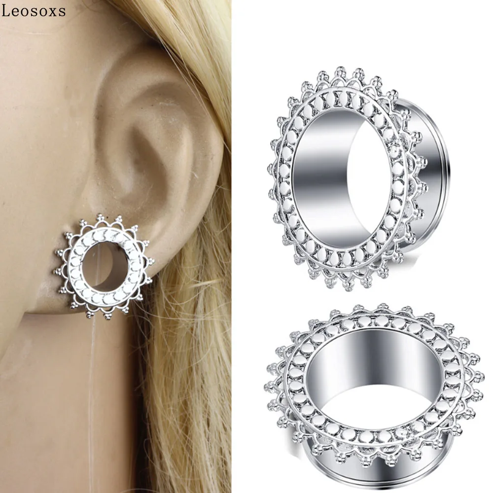 Leosoxs 2 piece New Auricle Pierced Ear Piercing Jewelry Ear Studs Ear Expander Ear Plugs and Tunnels