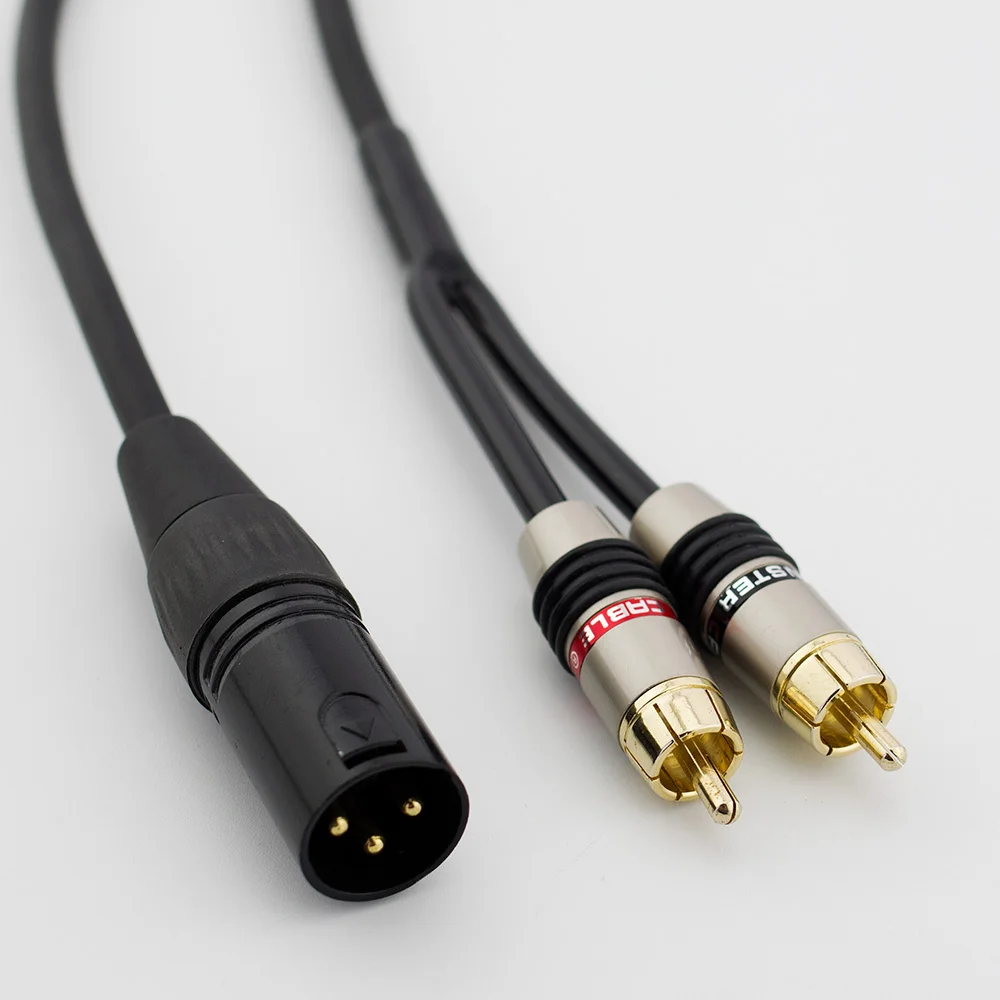 hifi xlr Male to Male 2RCA Audio cable lead for Mixer Sound Microphone cable Audio amplifier TV cable OFC shielded cable