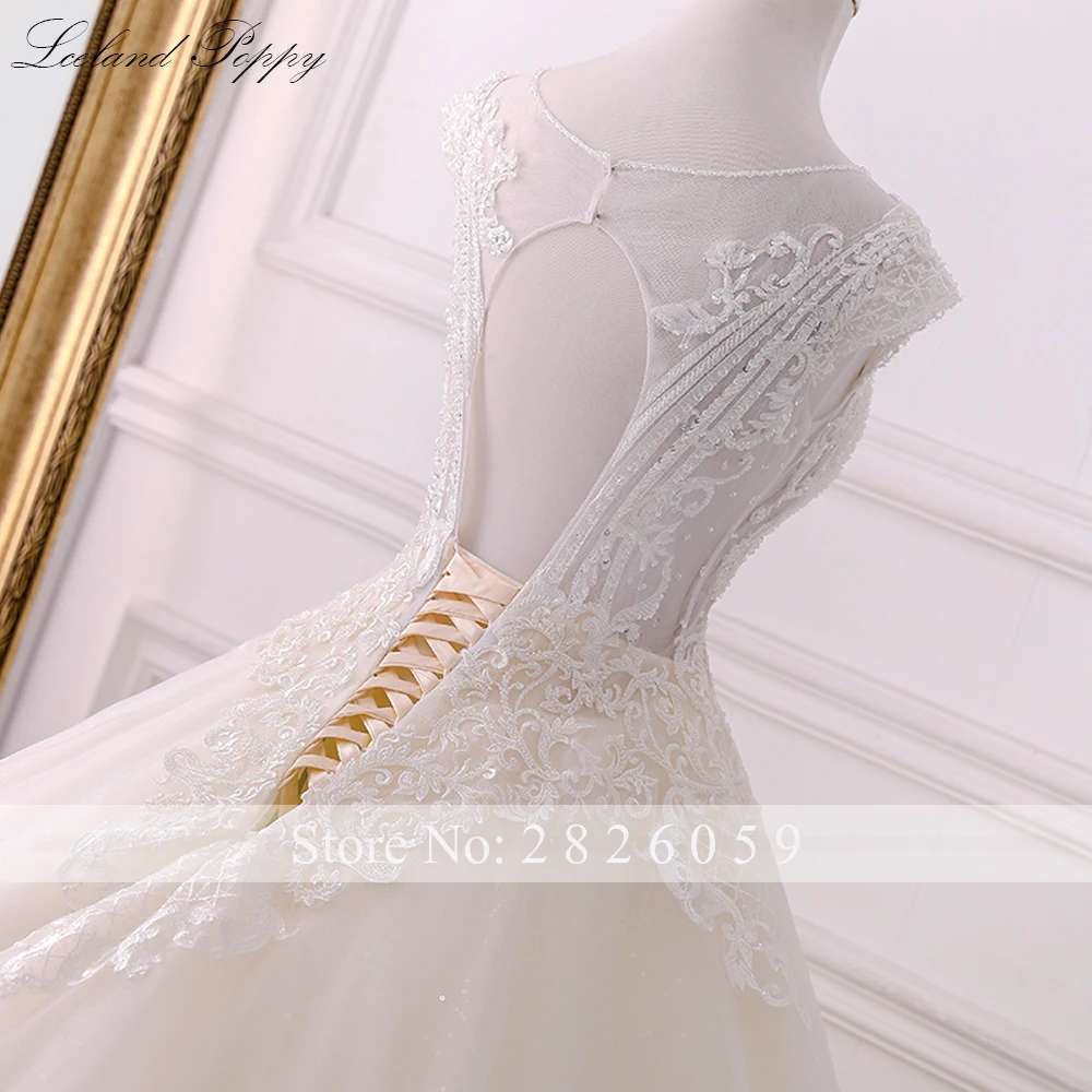 Lceland Poppy A-line Scoop Neck Champagne Wedding Dresses Cap Sleeves Crystal Beaded Bridal Gowns with Cathedral Train