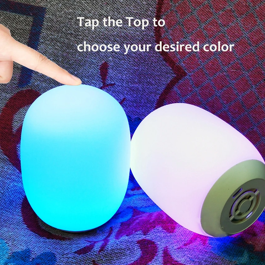 Touch Night Light, RGB cambia colore e lampada LED da comodino portatile dimmerabile, ricaricabile e impostazione Timer luce notturna a LED per bambini