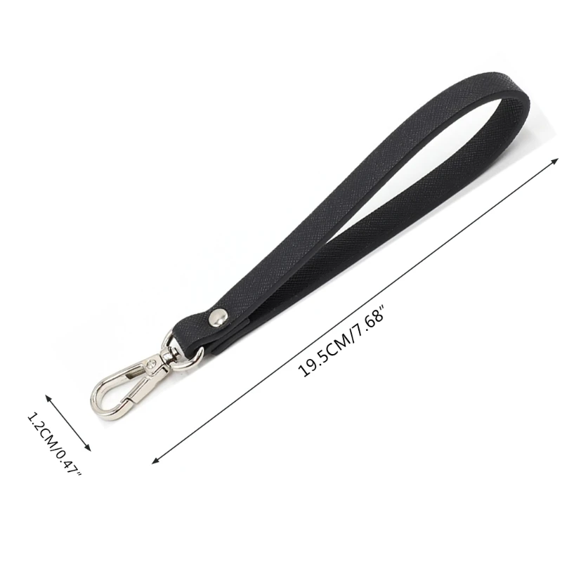 Faux Leather Wristlet Hand Strap DIY Bag Replacement Clutch Purse Cellphone Key Chain Wrist Lanyard Solid Handle Belt with Clip