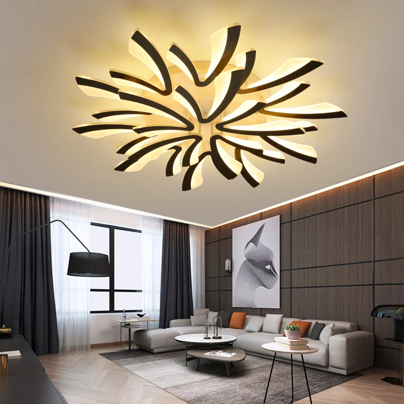 Acrylic LED Ceiling Chandelier With Remote Control For Kitchen Bedroom Dining Room Foyer Villa Restaurant Bar Indoor Home Lamps