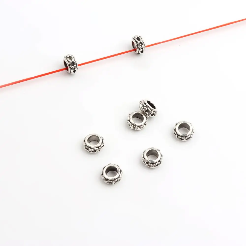 50 Stück, 32 verschiedene Arten, gemischte Metall-Abstandshalter-Perlen mit unterschiedlichen Lochgrößen für die Herstellung von Schmuck, Armbändern, Halsketten und Ohrringen – Großhandel. – Detail 7
