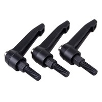 1Pc Black M5 M6 M8 M10 Male Threaded Bolt Clamping Lever Machinery Adjustable Handle Locking External Knob Metalworking L Type