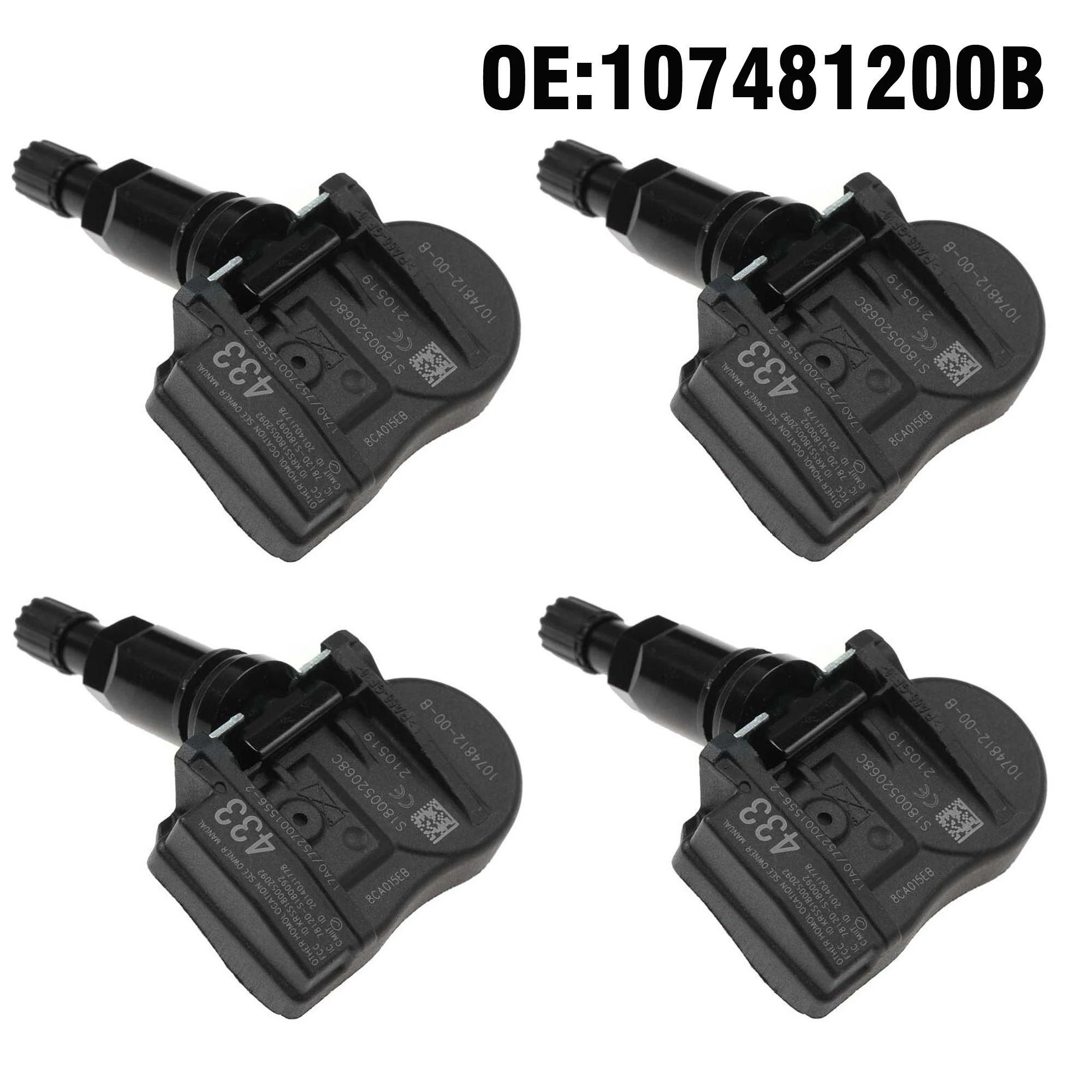Black For Tesla Model 3 Model S Model X Tire Pressure Monitoring System TPMS Sensor 433MHz 107481200B