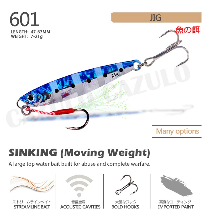 Sinking Metal Jig Fishing Lure Iscas Artificiais Bass Weights 7-21g Baits Pesca Accesorios Mar For Seabass Fish Articulos Leurre