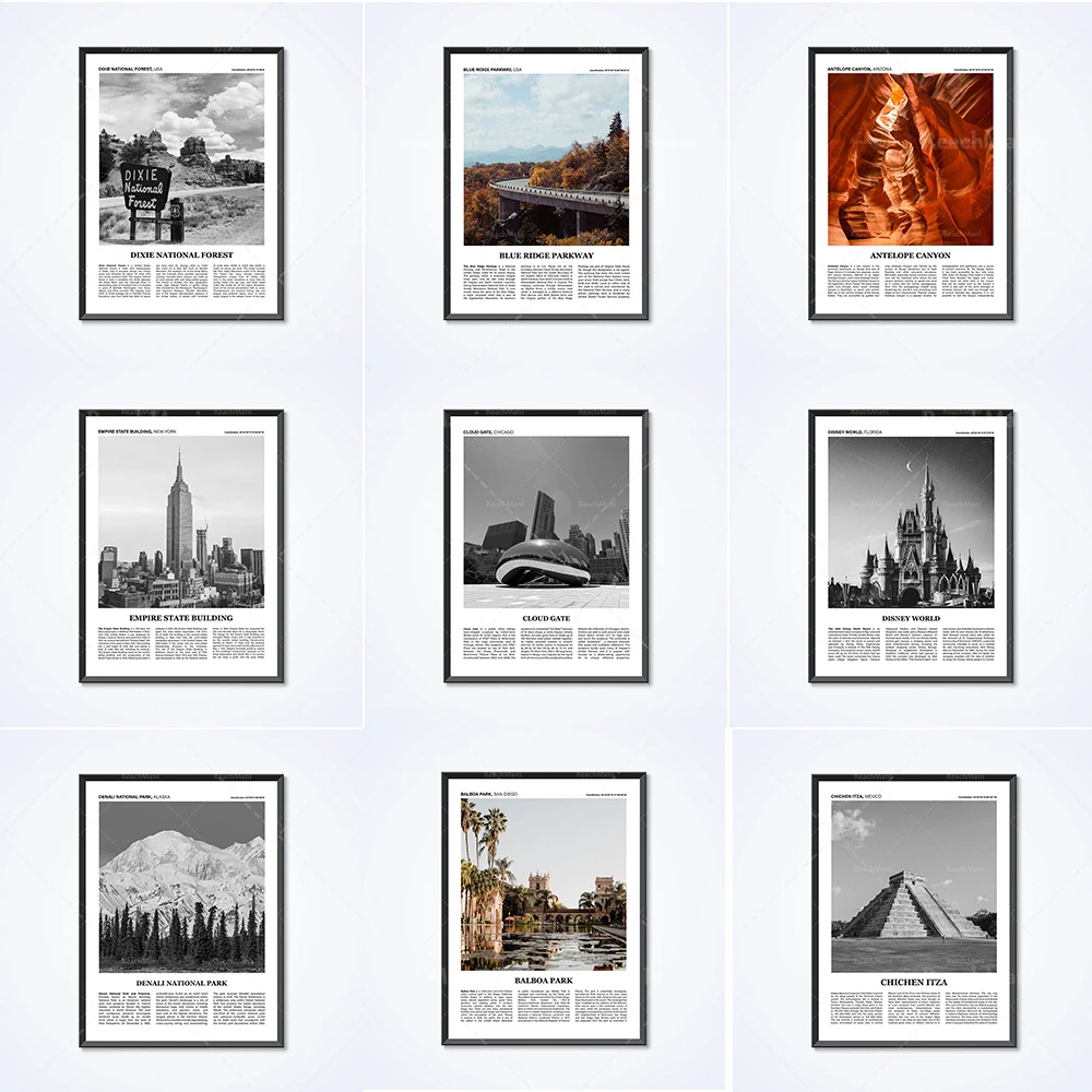 Blue Ridge Parkway, Antelope Canyon, Chichen Itza, Бальбоа, Парк Денли, Подорожный пост национального парка Acadia Blue Ridge Parkway, Antelope Canyon, Chichen Itza, Бальбоа, Парк Денли, Подорожный пост национального парка Acadia