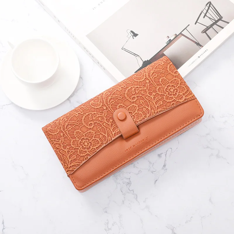 2021 New Leather Women Long Purse Female Clutches Money Wallets Lady Handbag Zipper Coin Purse wallet for Cell Phone Card Holder
