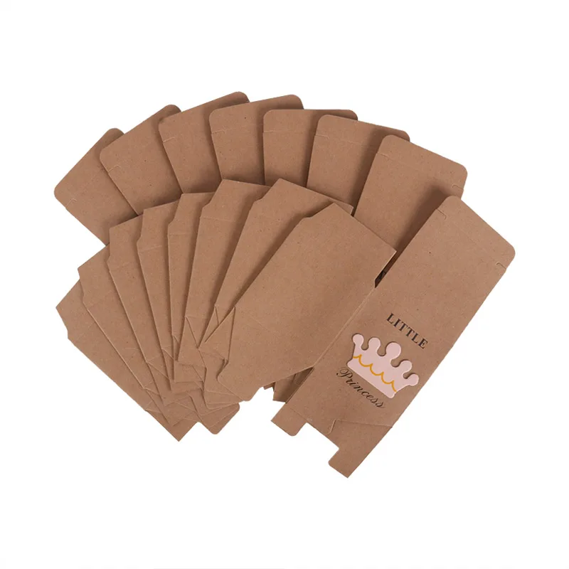 20pcs Cute Princess Prince Kraft Paper Candy Box Baby Shower Gifts For Guests Babyshower Boy Girl 1st Birthday Gift box Party