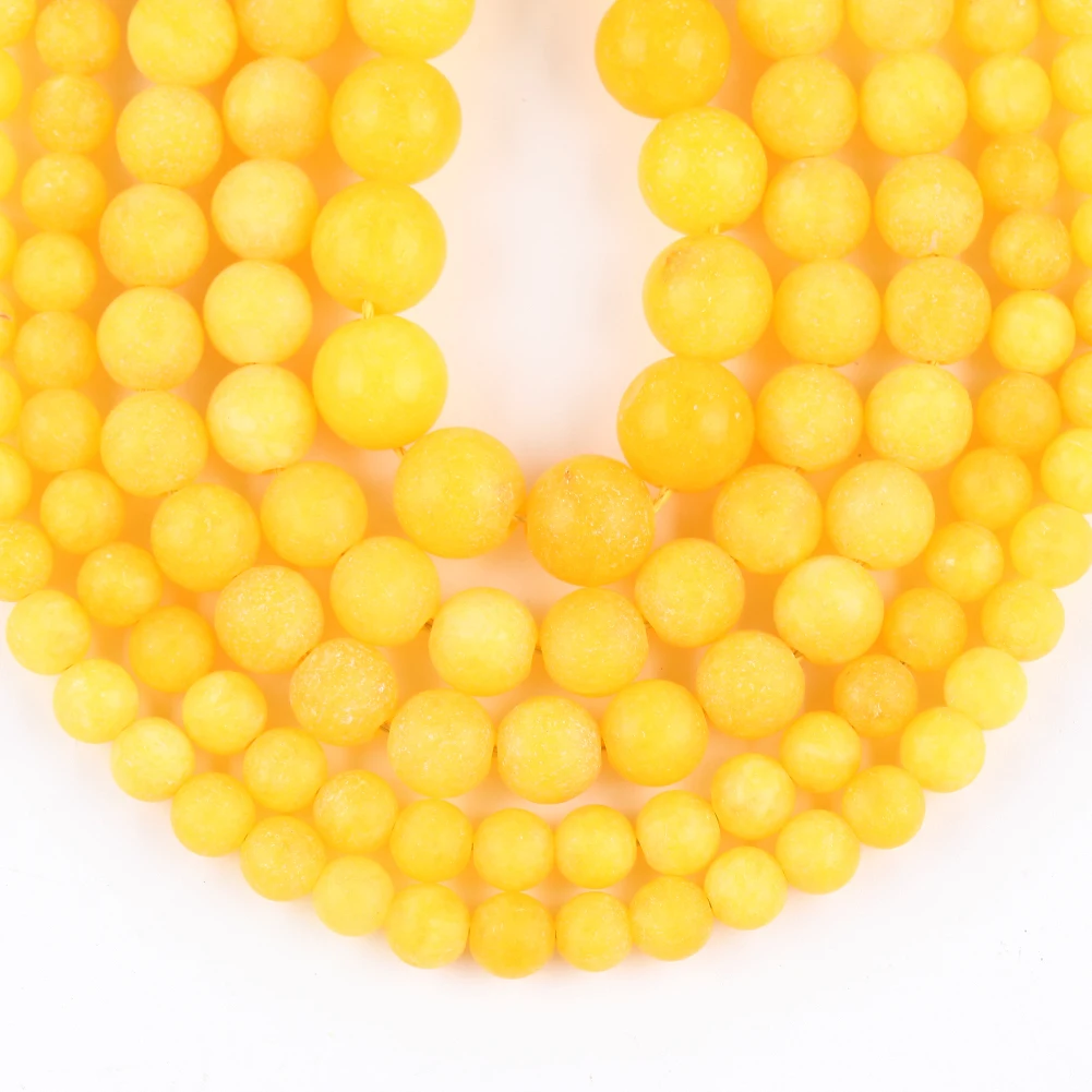 6 8 10mm Matte Polished Yellow Beeswax Jades Natural Stone Beads Round Beads For Jewelry Making Diy Necklace Bracelet Accessory