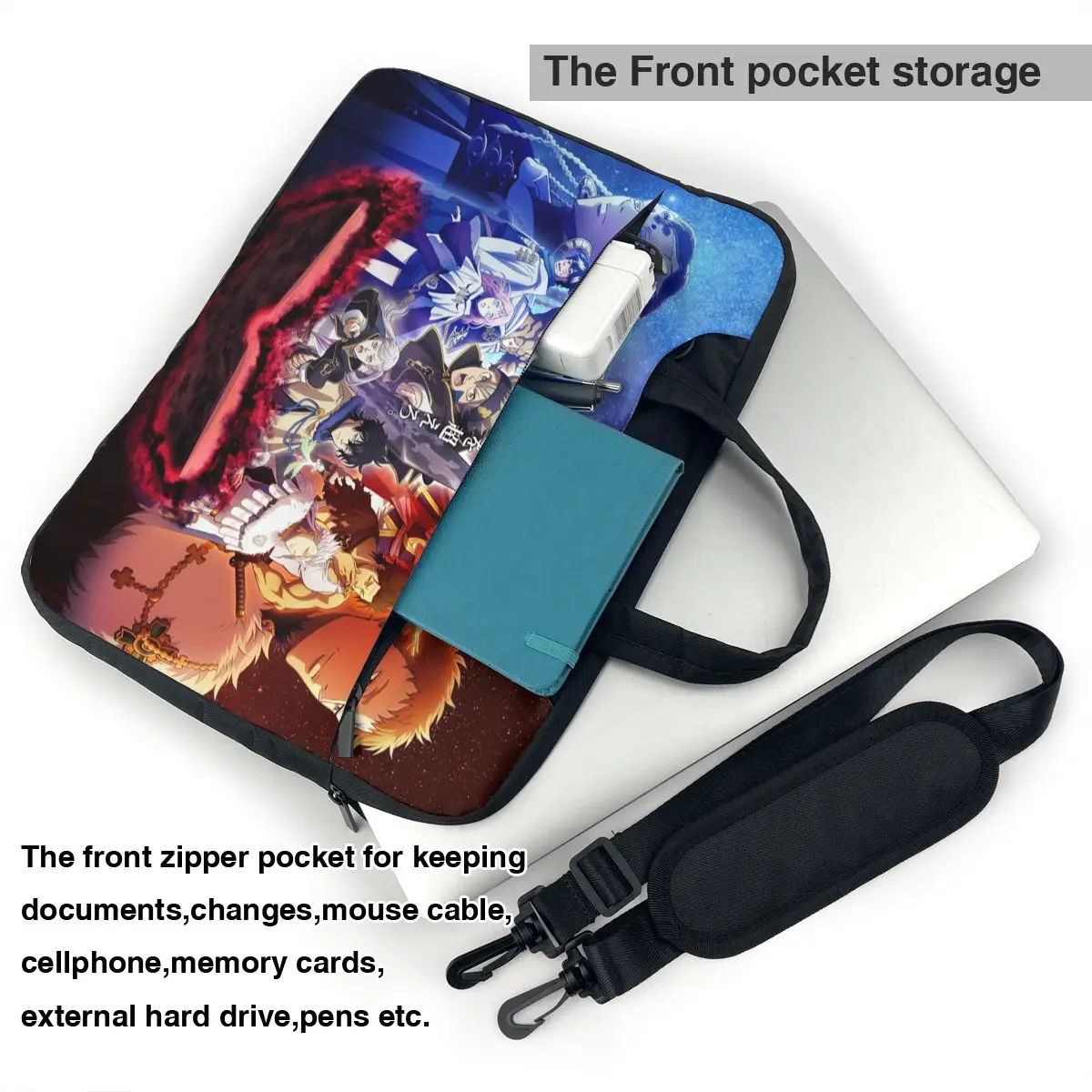 Anime,Black Clover Laptop Bag Case Protective Vintage Computer Bag Bicycle Crossbody Laptop Pouch