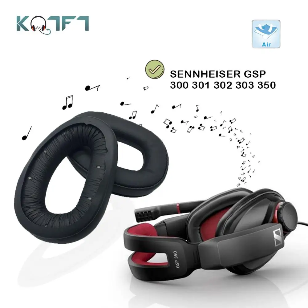 

KQTFT 1 пара сменных подушечки для Sennheiser GSP 300 301 302 303 350 гарнитура амбушюры наушник крышка подушки чашки