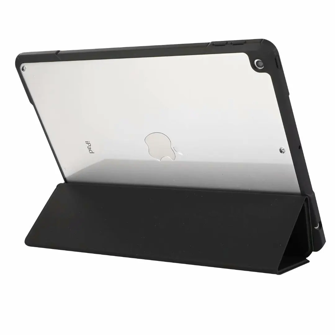 Acrílico transparente caso para ipad 10.2 9.7 2018 2017 pro 9.7 10.5 ar 1 2 capa 3 dobrável filp suporte inteligente tablet escudo capa