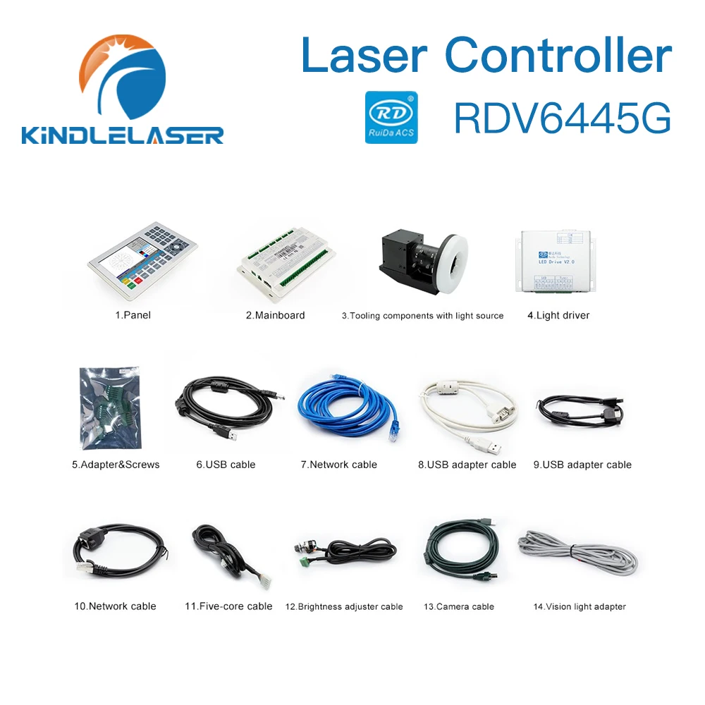 Imagem -06 - Kindlelaser Ruida Corte a Laser e Sistema de Controle de Gravura Mark Ponto de Corte para Máquinas de Gravador Rdv6445g Small Vision