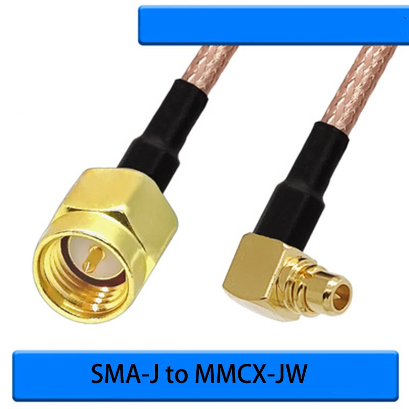 

SMA male to MMCX male right angle connecting line feeder MMCX-JW to SMA-J RF cable RG316 wire diameter 2.5mm 1.5m length cable