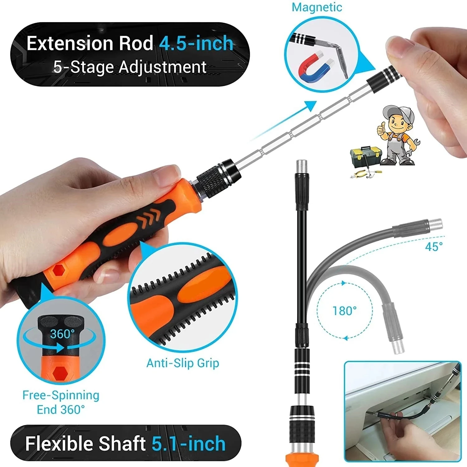 Precision Screwdriver Set,140 in 1 Repair Tool Kit with 118 Bits Magnetic Screwdriver Set for Computer,Laptop,Phone Etc