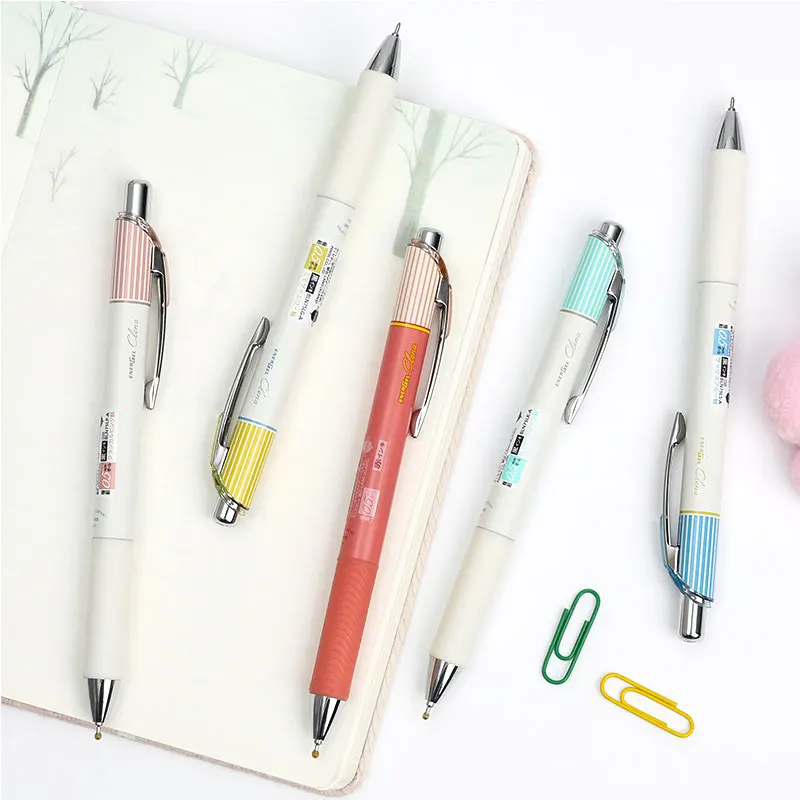 Pentel Energel Gel Pen Quick Drying Kawaii Pen Stripe Clena BLN75L 0.5mm Press Color Pens For School Student Stationery 1Pcs
