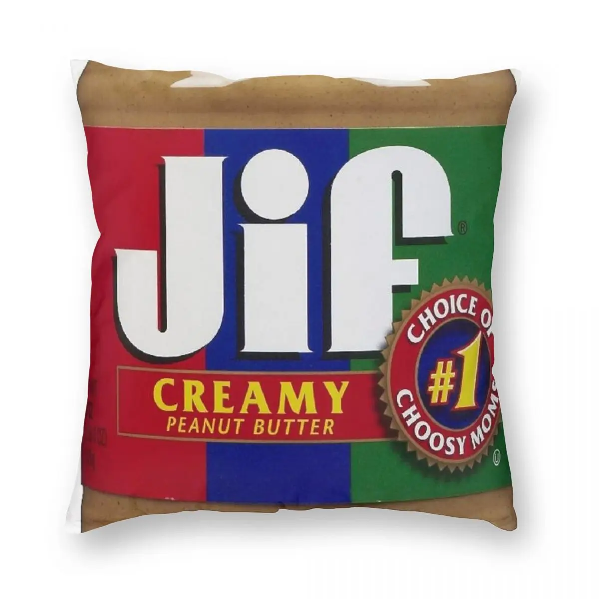 Jif Peanut Butter Extra Creamy Square Pillowcase Polyester Linen Velvet Pattern Zip Pillow Case Sofa Seater Cushion Cover 45x45