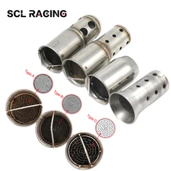 Alconstar Motorcycle 51mm 60mm Inlet Exhaust Muffler Adjustable DB Killer Silencer Noise Sound Eliminator Front Catalyst