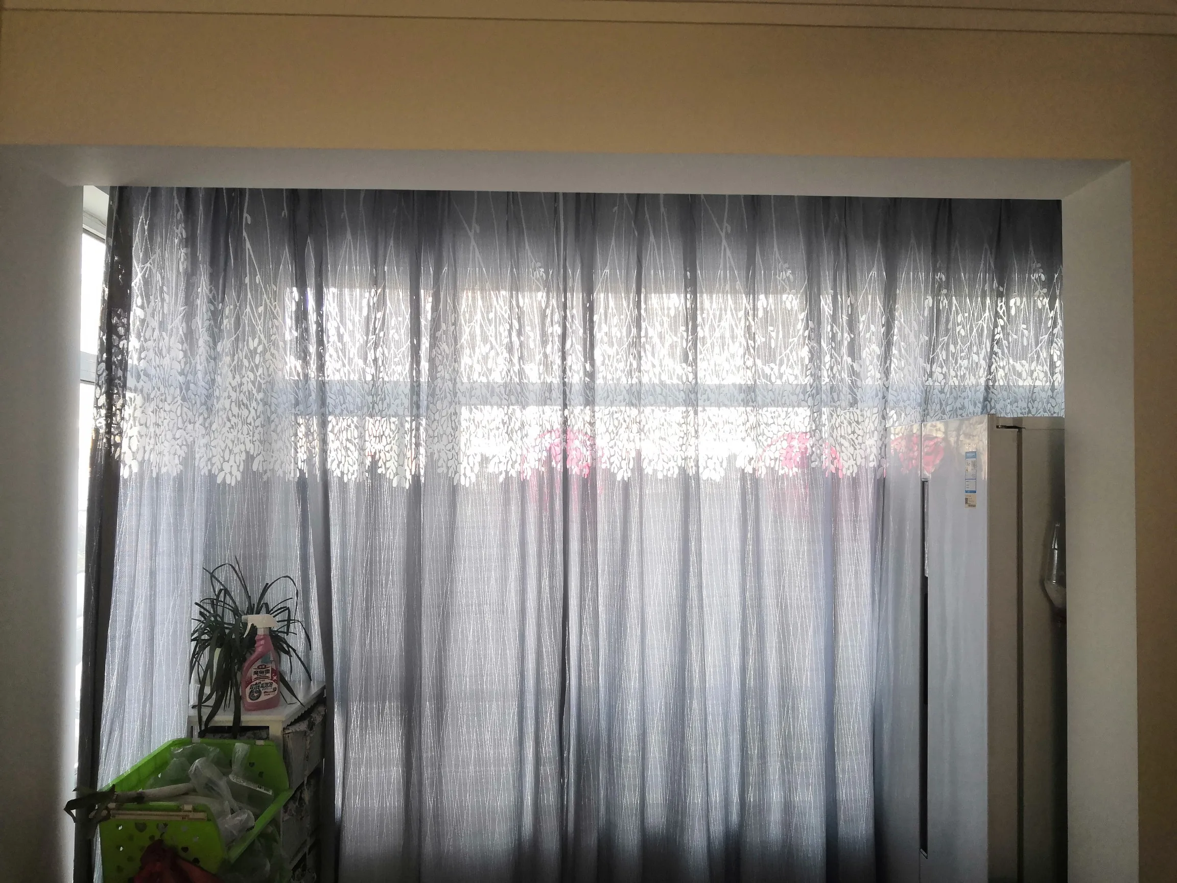 High Quality Transparent Opaque Curtain Grey Window Tulle Cortinas for Living Room Bedroom Tree Branch Hollow Window Treatments