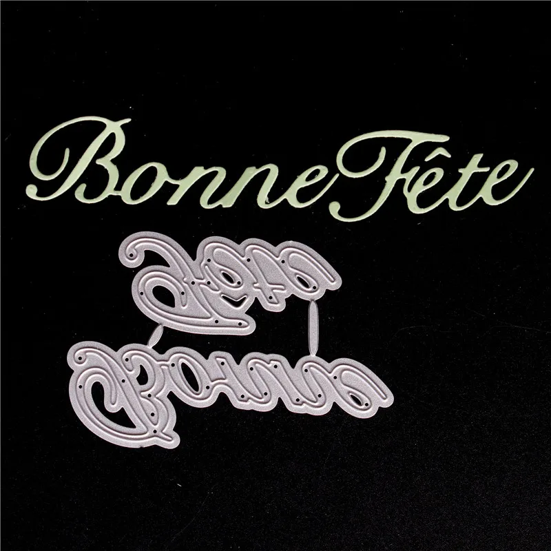 Custom French Word Metal Cutting Dies for Diy Scrapbooking Die Cut New Cuts for Paper Card Making Craft Embossing Happy Birthday