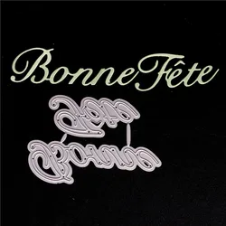 Custom French Word Metal Cutting Dies for Diy Scrapbooking Die Cut New Cuts for Paper Card Making Craft Embossing Happy Birthday
