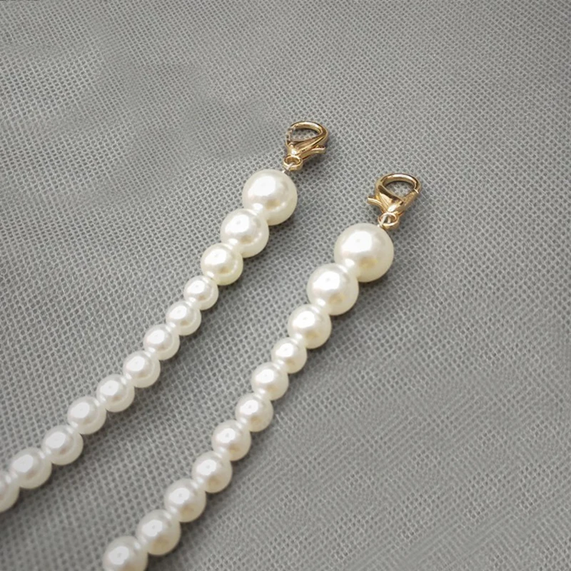 100/110/120cm Pearl Strap for Bags Accessories For Handbags DIY purse Replacement Long Beaded Chain Pearl Shoulder Strap For Bag