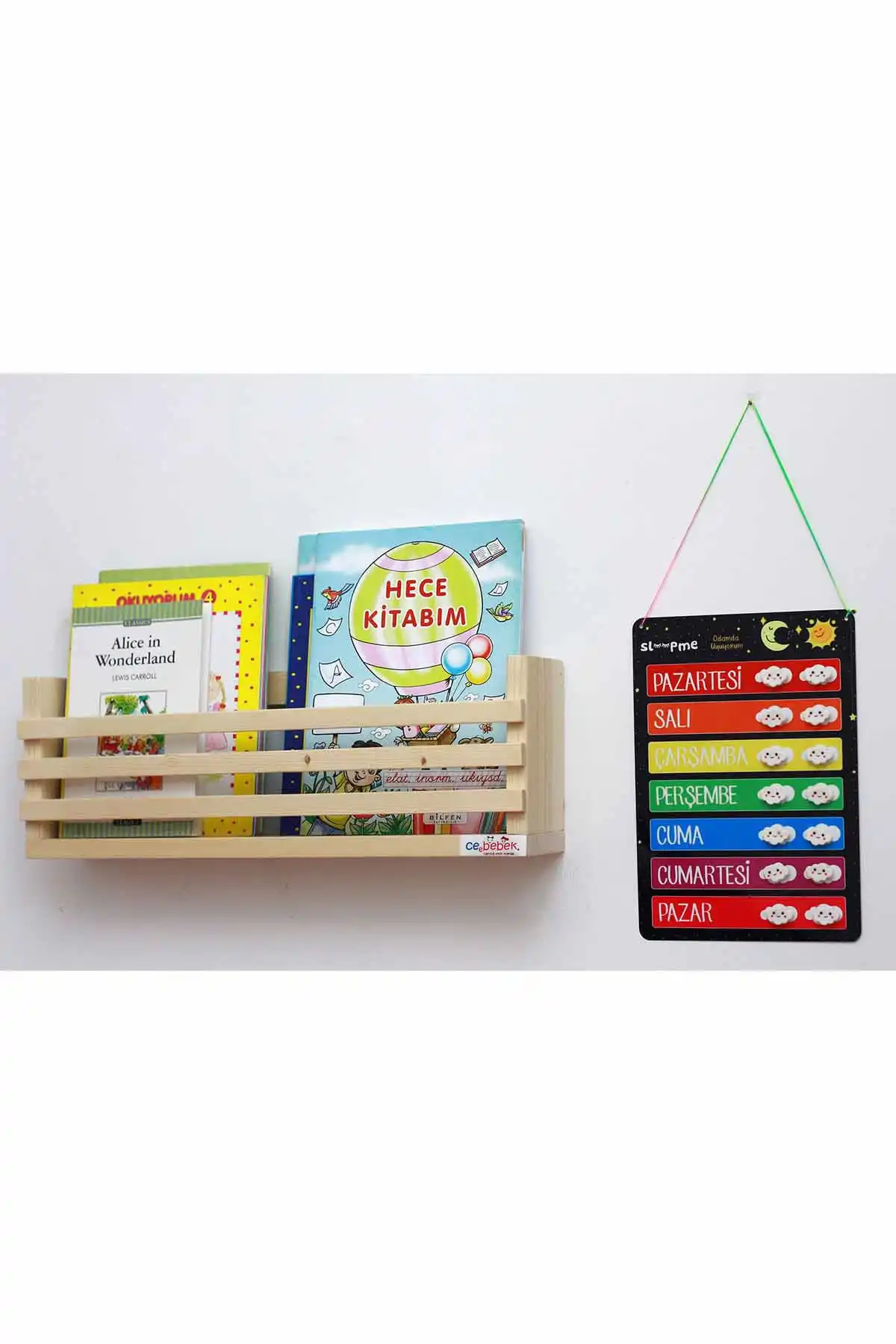 2 pcs Wooden Baby Kids Room Wall Rack Bookshelf Educational Montessori Shelf Newspaper Rack Magazine rack