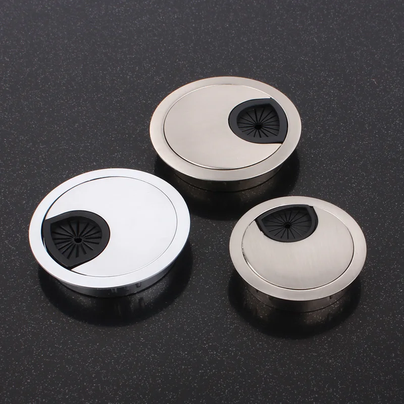 1 Piece Zinc Alloy Office Desk Threading Box Thickened Desk Writing Desk Computer Desk Line Box Hole Cover