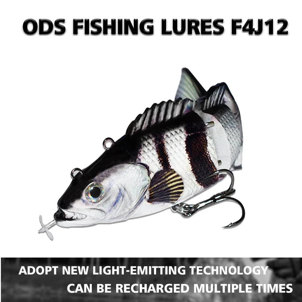 Robotic Swimming Lures Fishing Auto Electric Fishing Lure Bait Wobblers For Swimbait USB Rechargeable Flashing LED light