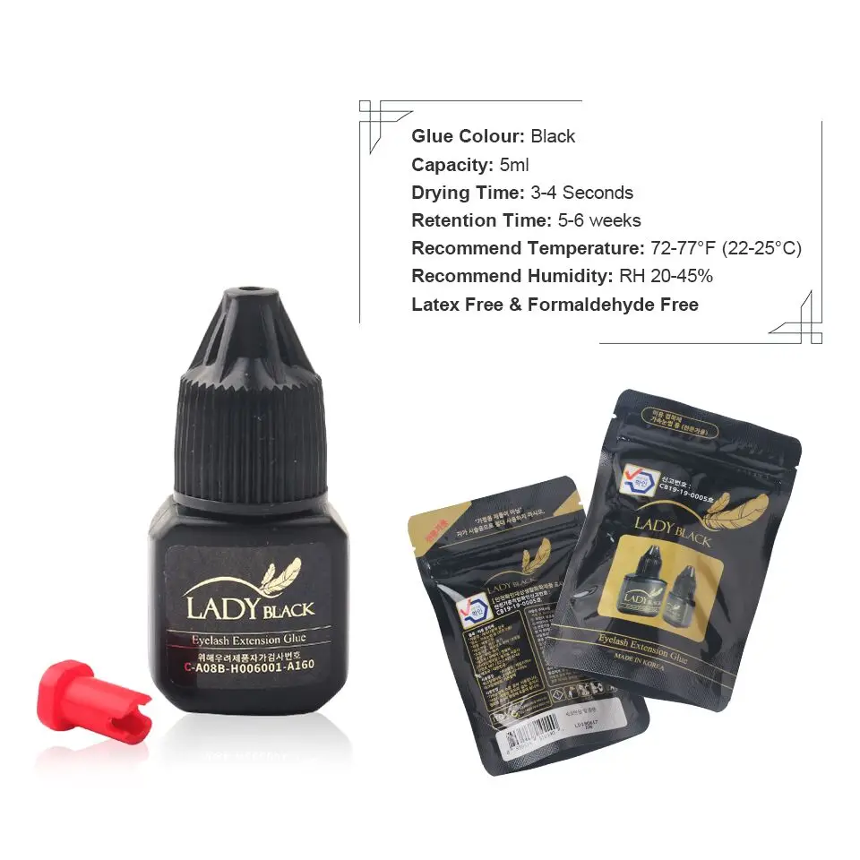 Lady Black/Sky/NC Eyelash Extension Glue Strong Adhesive Fast Drying False Eye Lash Extension Glue Adhesive Retention Makeup