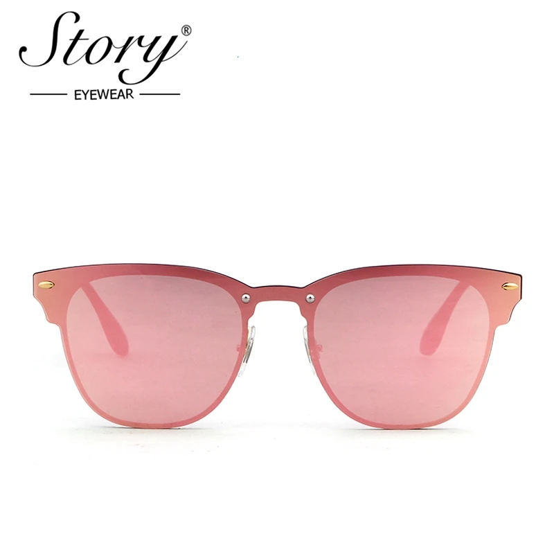 STORY Brand Designer Rose Gold Sunglasses Women Cat Eye Sunglasses For Women Mirror Sport Sunglass lunette de soleil pour femmes