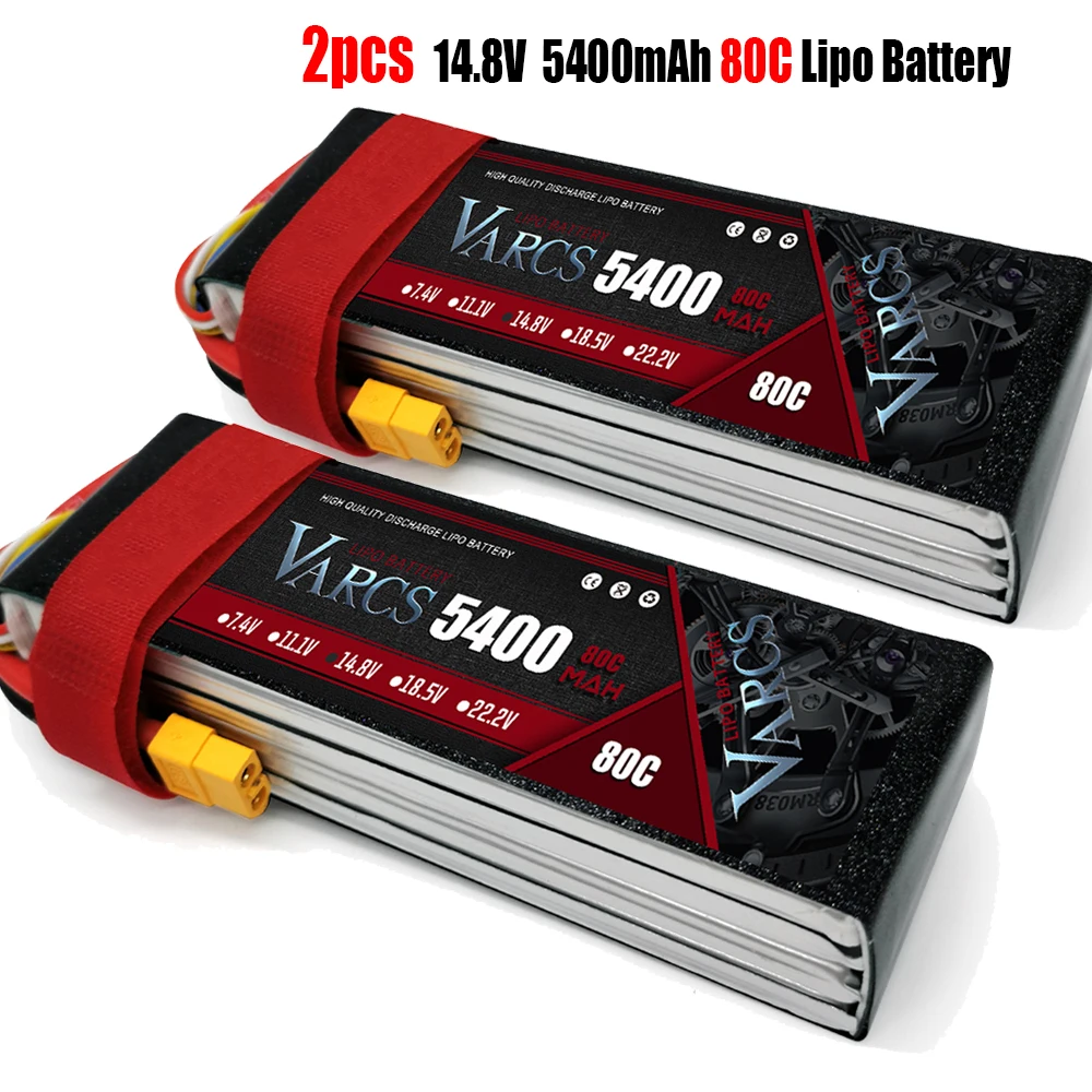 2PCS VARCS  Lipo Batteries 2S 7.4V 11.1V 14.8V 22.2V 5400mAh 80C/160C for RC Car Off-Road Buggy Truck Boats salash Drone Parts