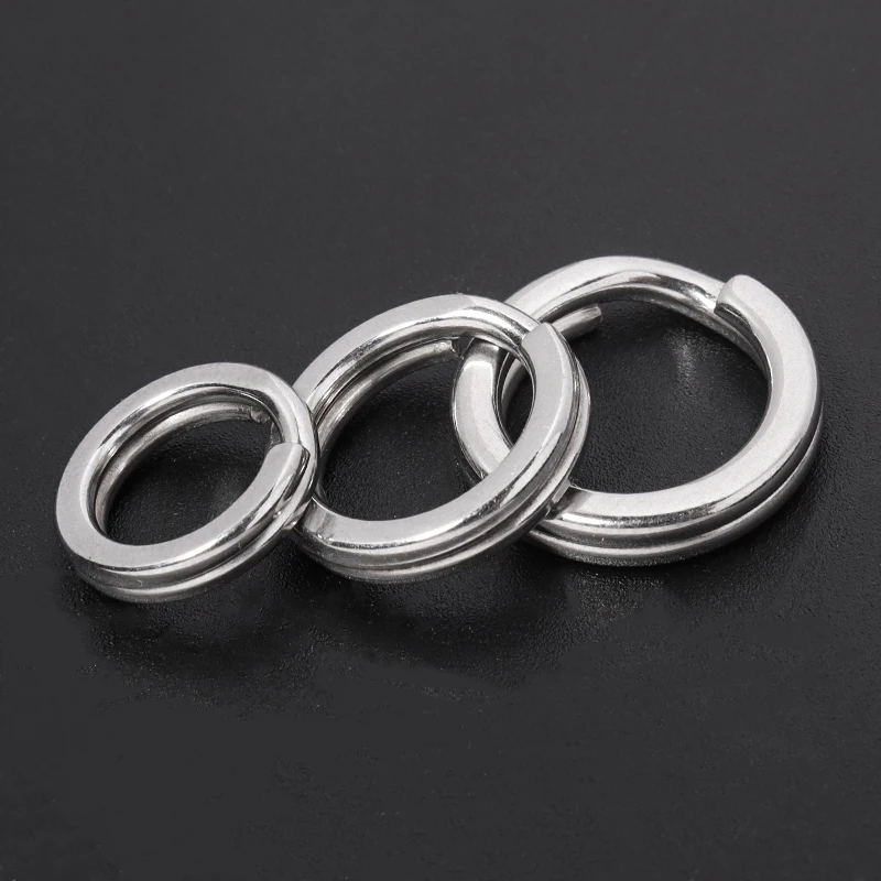 10-20pcs/Lot Stainless Steel Key Rings Multi-size Round Flat Split Ring Keyrings for Jewelry Making DIY Keychain Charms Findings