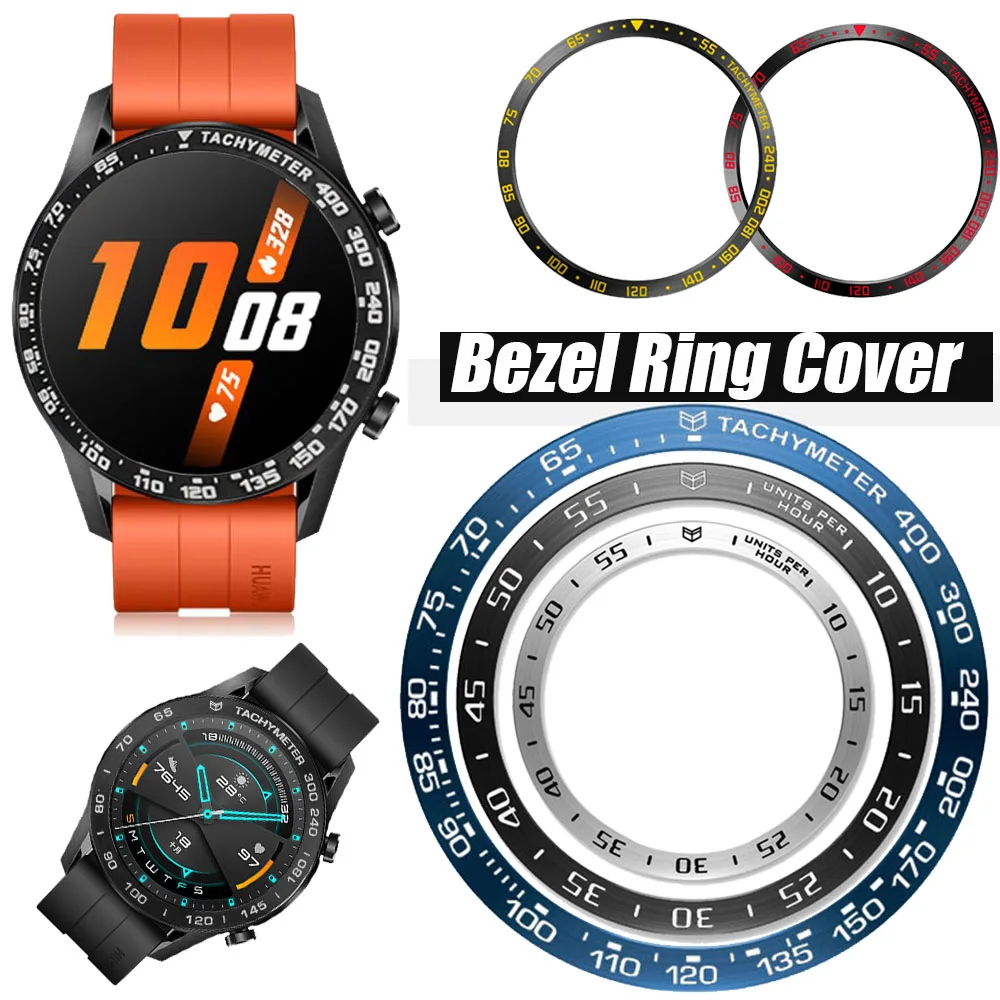 

Bezel Ring For Huawei Watch GT2 46MM steel dhesive Cover For Samsung Galaxy 46MM/Gear S3 Frontier Classic strap case Accessorier