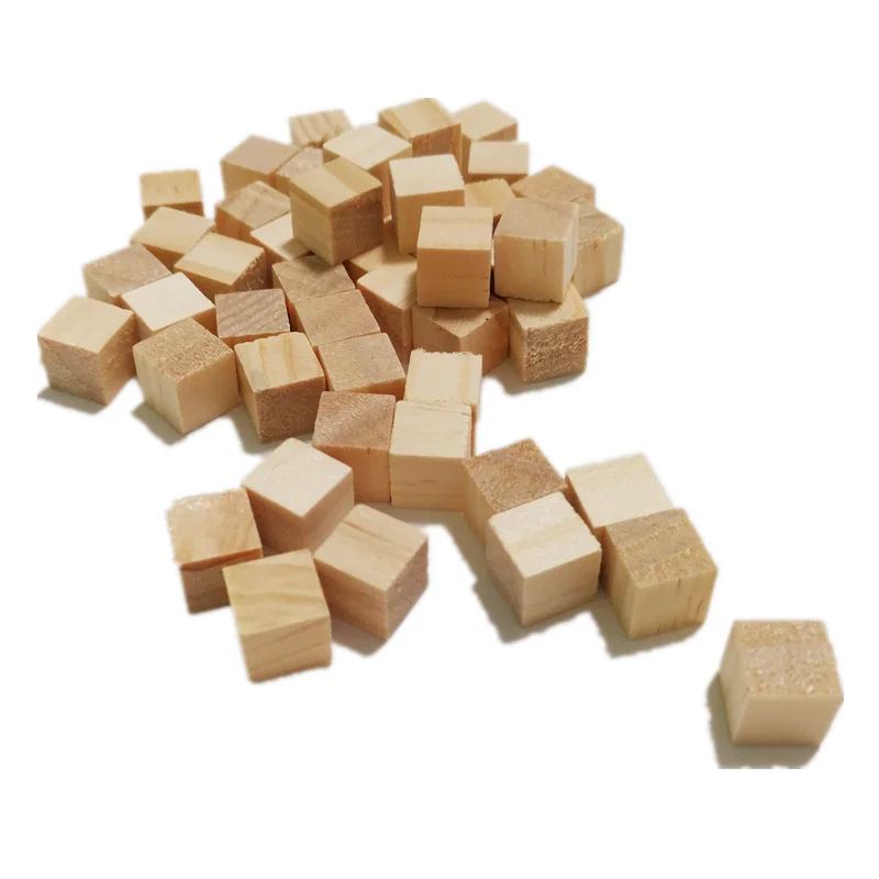 50pcs 10mm Unfinished Wooden Cubes Wooden Square Blocks Ornaments for Crafts Alphabet Blocks Number Cubes or Puzzles Making