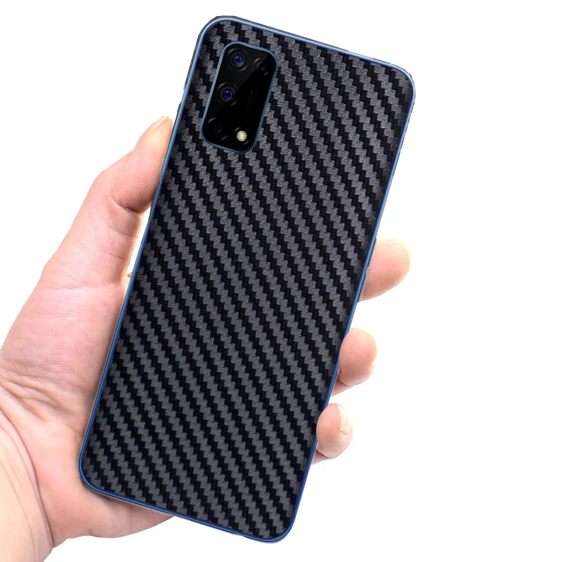 3D Carbon Fiber Decal Phone Back Skin for OPPO Realme X50m X2 Pro Q V5 X7 8 Pro 7i 6 Pro 6S 5S 5 Pro 3i 3Pro 2 Pro Wrap Sticker