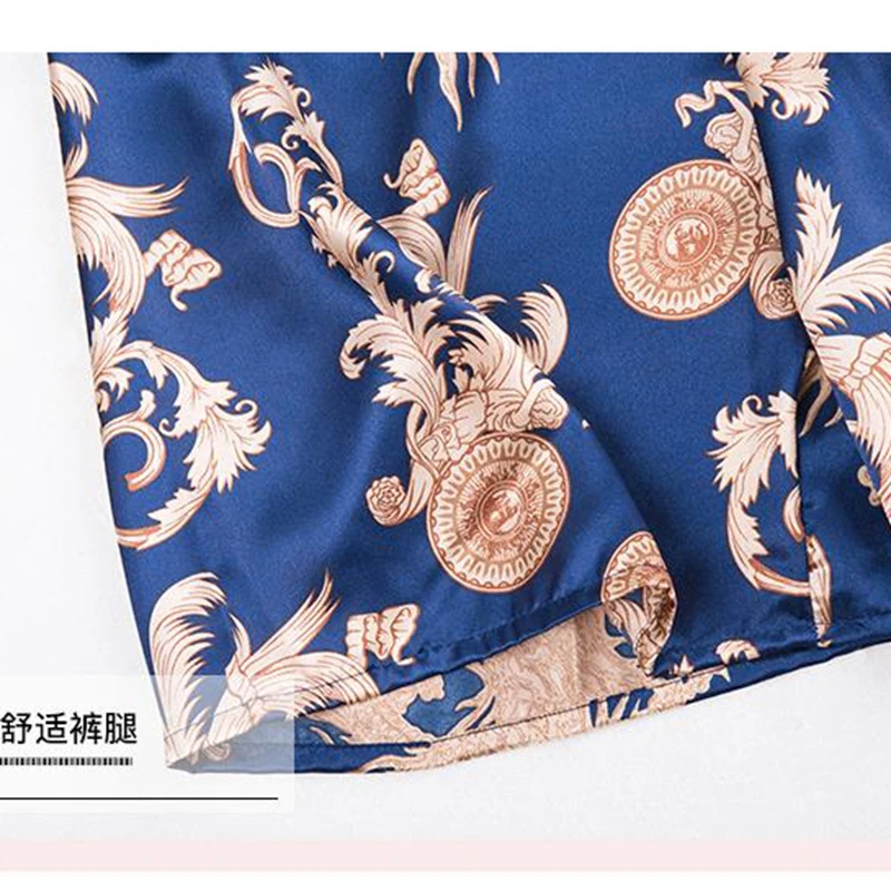 Pantalones cortos para dormir para hombre, traje de primavera y verano, servicio a domicilio, ropa informal a la moda, azul marino, novedad de 2020
