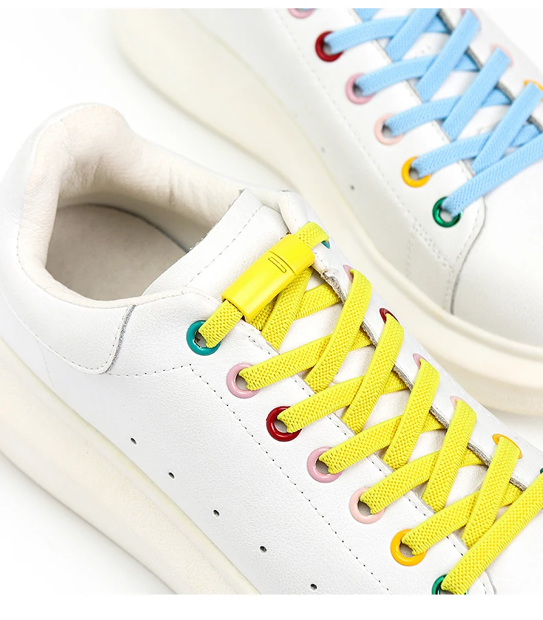 Multicolor Magnetic Lock Laces Sneakers Shoelaces Elastic No Tie Shoelace Kids Adult Quick Tieless Shoe Lace Fits All Shoes Size