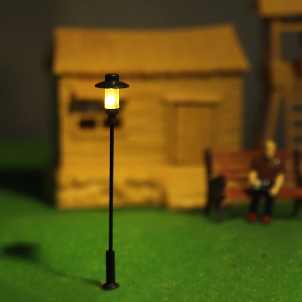 Miniatur Maßstab 1:75/100/150 Straßen laterne Modell 12V LED Licht DIY Garten Gebäude Landschaft Layout Materialien Diorama Kit 5 teile/los