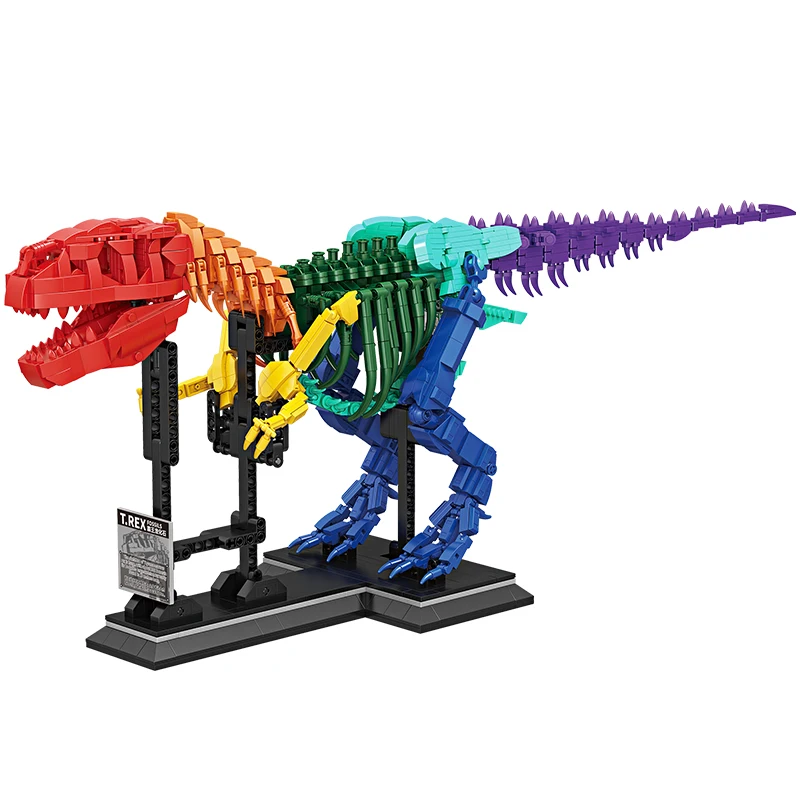 Explore Jurassic Wrold Park Color Dinosaur Triceratop T-rex Fossils Building Blocks Bricks Children Gift Baby Education Toys MOC