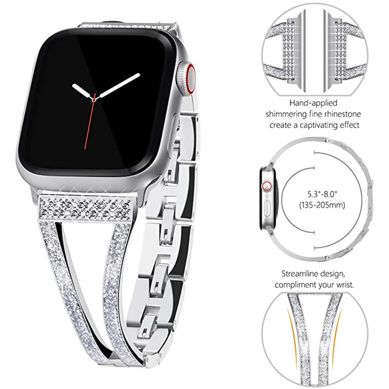 

Metal strap for Apple Watch strap 7 6 5 4 SE 3 44mm 42mm 38mm 40mm for Herringbone bracelet stainless steel strap Accessories