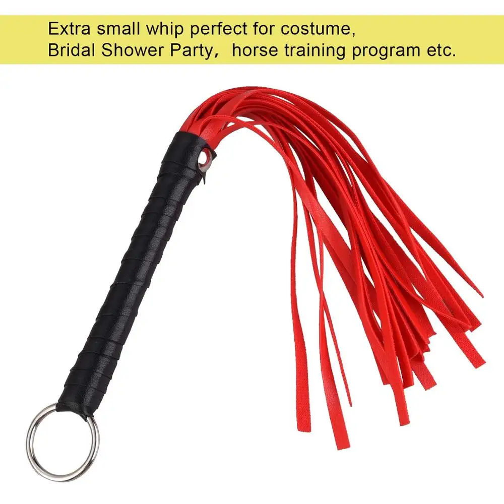 21 Inch Horse Supply Riding Crop Jump Bat and PU Leather Short Black Red Riding Whip for Horse Teaching Training Projetc