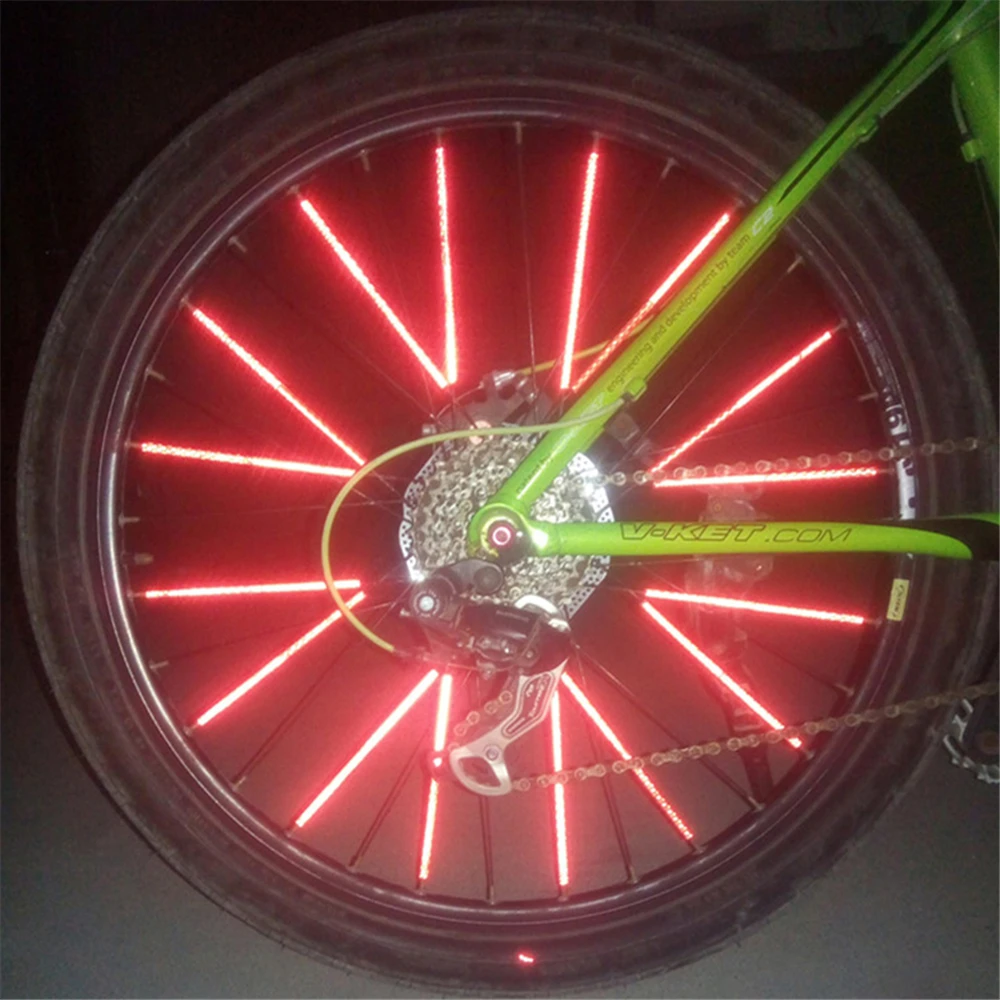 12pc Bicycle Wheel Rim Spoke Clip Night Safety Warning Light Bicycle Reflective Reflector Strip MTB Bike Cycling Accessories