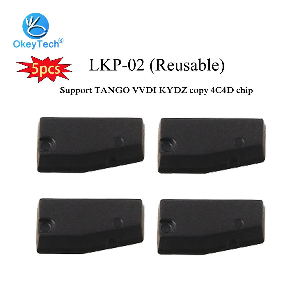 

OkeyTech 5pcs/lot LKP02 PRO Replacement Carbon Transponder Car Key Chip For Tango Copy 4D 4C G Chip For Ford Toyota For Chrysler