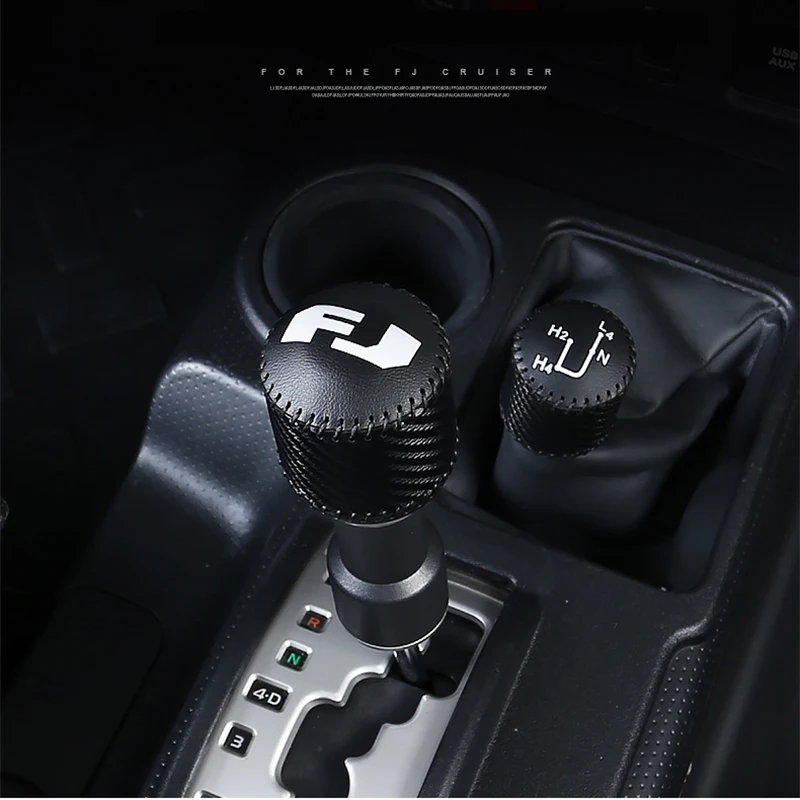 For Toyota FJ Cruiser Gear Shift Collars Handbrake Grips Sewing Type Shift Head Handbrake Cover Interior Decoration Accessories