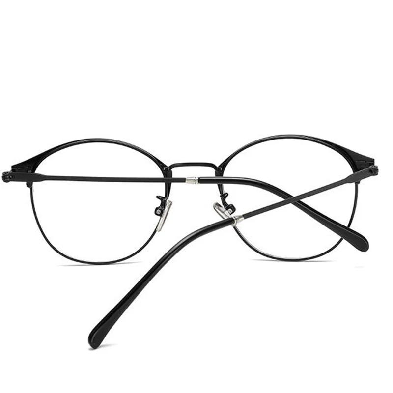 Men Metal Prescription Eyeglasses Women Round Frame Myopia Lens Shade Goggles  0 -0.5 -0.75 -1.0 To -6.0