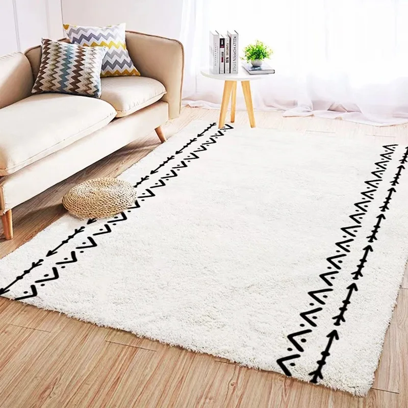 Nordic Morocco Geometric Carpets And Rug For Living Room Modern Striped Bedroom Rug Home Soft Concise Coffee Table Floor Blanket