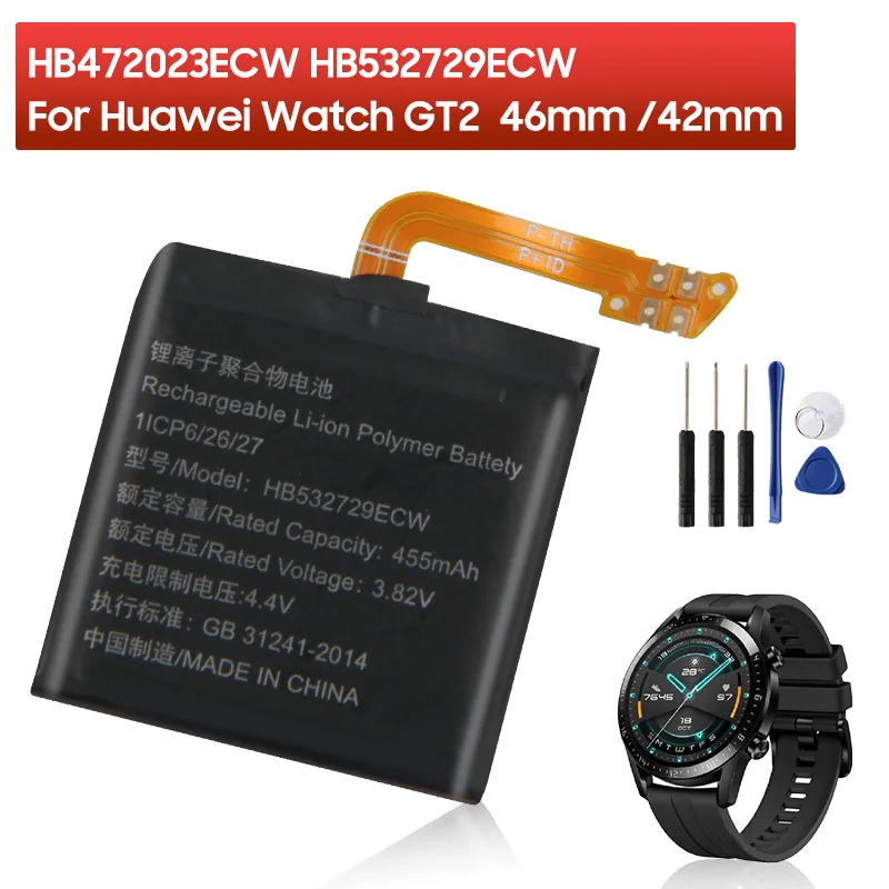 

Original Replacement Battery HB472023ECW HB532729ECW For Huawei Watch GT2 GT 2 46mm 42mm